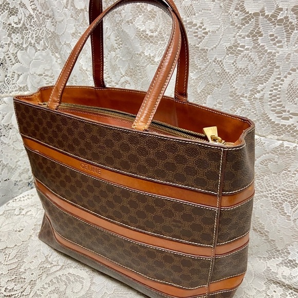 Celine Brown Macadam Handbag 10in x 12in x 4.5in (GM) - Picture 5 of 16